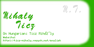 mihaly ticz business card